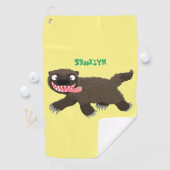 Grappig hongerige cartoon golfhanddoek (Insitu)