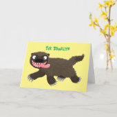 Grappig hongerige cartoon kaart (Gele Bloem)