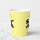 Grappig hongerige cartoon papieren bekers (Links)