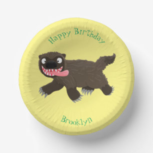 Grappig hongerige cartoon papieren kommen