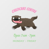 Grappig hongerige cartoon raamsticker (Vel)