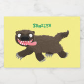 Grappig hongerige cartoon voedselcontainer etiket (Enkel label)