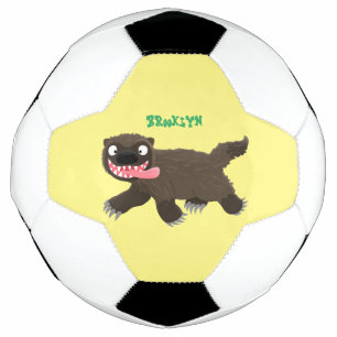 Grappig hongerige cartoon voetbal