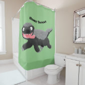 Grappig hongerige honingbadger cartoon illustratie douchegordijn (In situ)