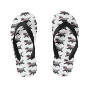 Grappig hongerige honingbadger cartoon illustratie kinder teenslippers