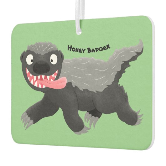 Grappig hongerige honingbadger cartoon illustratie luchtverfrisser (Links)