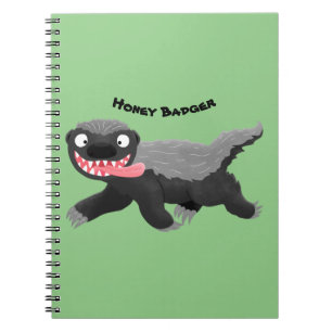 Grappig hongerige honingbadger cartoon illustratie notitieboek
