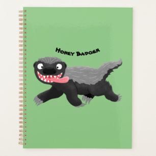 Grappig hongerige honingbadger cartoon illustratie planner