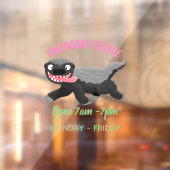 Grappig hongerige honingbadger cartoon illustratie raamsticker (Vel 2)