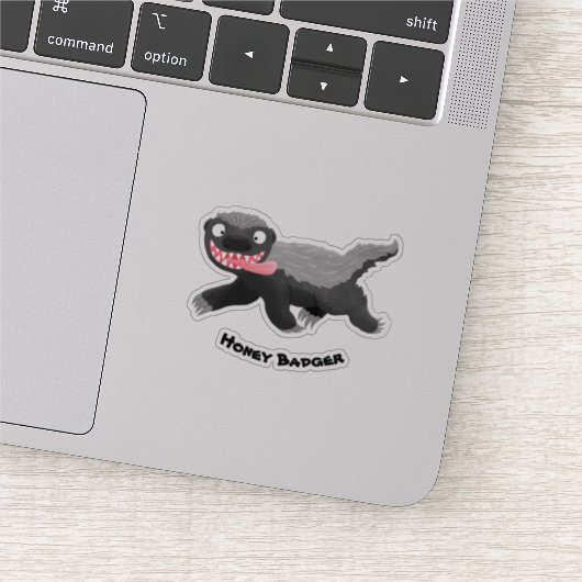 Grappig hongerige honingbadger cartoon illustratie sticker (Detail)