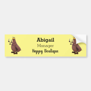 Grappig hongerige lelijke cartoon bumpersticker
