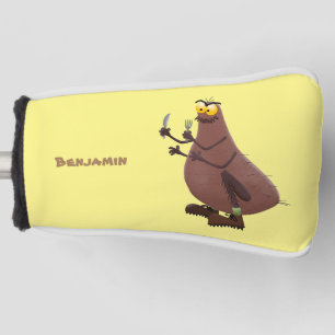Grappig hongerige lelijke cartoon golfheadcover