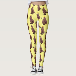 Grappig hongerige lelijke cartoon leggings