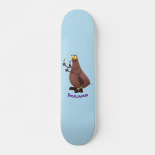 Grappig hongerige lelijke cartoon skateboard