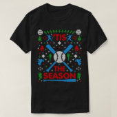 Grappig honkbal dit seizoen lelijke kerst zweet t-shirt (Design voorkant)
