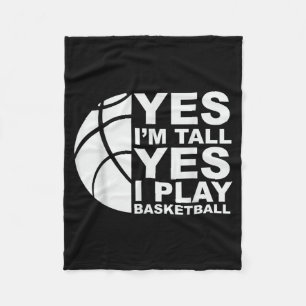 Grappig honkbal shirt Ja ik ben lang Ja ik speel h Fleece Deken