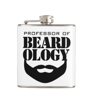 Grappig hoogleraar in de beardologie heupfles