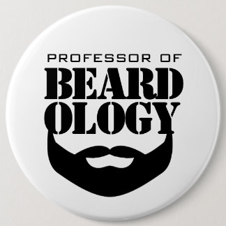 Grappig hoogleraar in de beardologie ronde button 6,0 cm