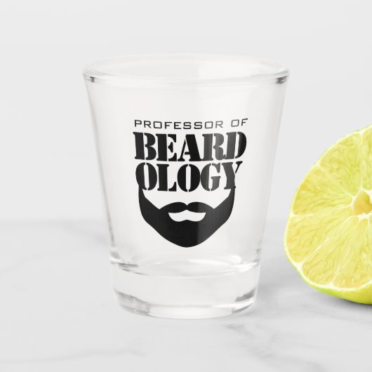 Grappig hoogleraar in de beardologie shot glas (Voorkant)