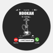 Grappig Hookah noemt waterpijp Shisha roken Ronde Sticker (Voorkant)