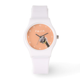 Grappig horloge met Happy Playful struisvogel - Sm