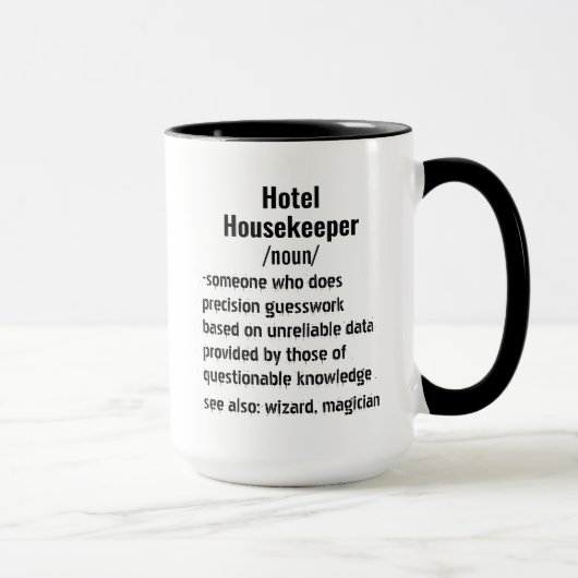 Grappig Hotel Huishoudster Definitie geschenken Mok (Rechts)