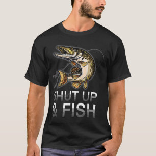 Grappig Hou Je Bek en Vis, Snoek, Jack-Fishing T-shirt