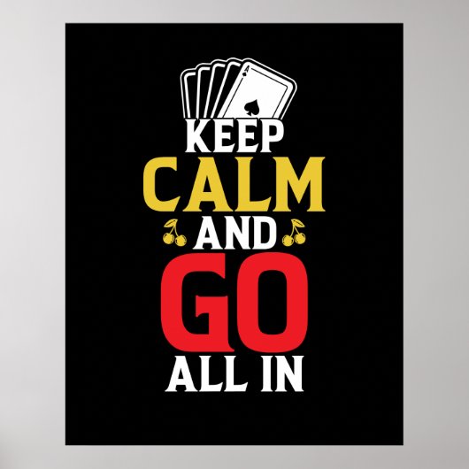 Grappig houden kalme poker woord kunst poster (Voorkant)