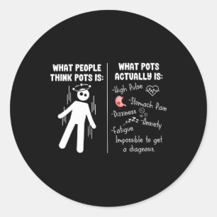 Grappig houdingsafhankelijk orthostatisch tachycar ronde sticker