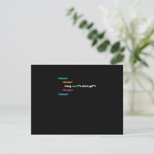 Grappig HTML van de Code van het Computerprogramma Feestdagenkaart (Staand voorkant)