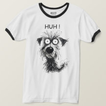 Grappig huh! Dog Sketch Mannen's Ringer T-shirt