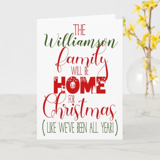 Grappig huis voor de kerstpandemie kaart (Gele Bloem)