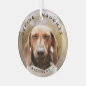 Grappig huisdier Definieer stoute kerst fotoglas Glas Ornament (Voorkant links)