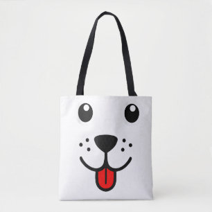 Grappig huisdier hond puppy blij emoticon gezicht draagtas