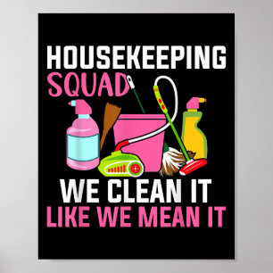 Grappig Huishouden Humor Schoonmaak Squad Huishoud Poster