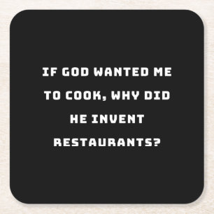 Grappig huisvrouw Quote, ik haat het koken grappig Vierkante Kartonnen Onderzetter