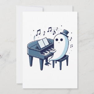 Grappig, Humor & Schattigee geest spelen Piano Mus Kaart