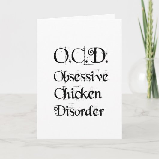 Grappig Humorisme OCD obsessief-Chicken Disorder Kaart (Voorkant)