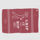Grappig Humoureus Golf Grip Rip Mannen Pro Custom  Golfhanddoek (Horizontaal)