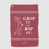 Grappig Humoureus Golf Grip Rip Mannen Pro Custom  Golfhanddoek (Voorkant)