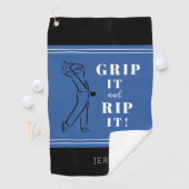 Grappig Humoureus Golf Grip Rip Mannen Royal Blue  Golfhanddoek (Insitu)