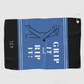 Grappig Humoureus Golf Grip Rip Mannen Royal Blue  Golfhanddoek (Horizontaal)