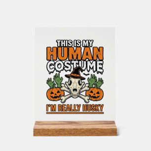 Grappig Husky Mens Kostuum Halloween Hond Shirt De Acryl Bord