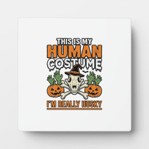 Grappig Husky Mensen Kostuum Halloween Hond Shirt Fotoplaat