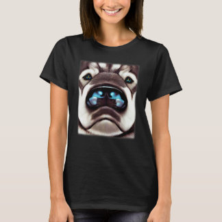 Grappig Husky-ontwerp hond afdruk kunstwerk gezich T-shirt