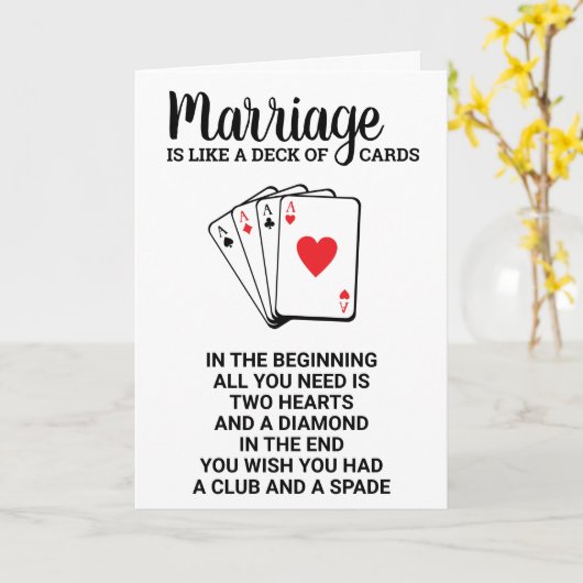 Grappig huwelijk is als een Jubileum van kaarten (Gele Bloem)