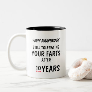 Grappig huwelijkscadeau windgrap Custom jaar Tweekleurige Koffiemok