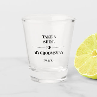 Grappig huwelijksidee voor bruidsjonker voorstel shot glas