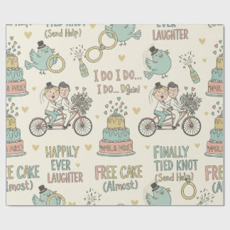Grappig huwelijksinpakpapier cadeaupapier