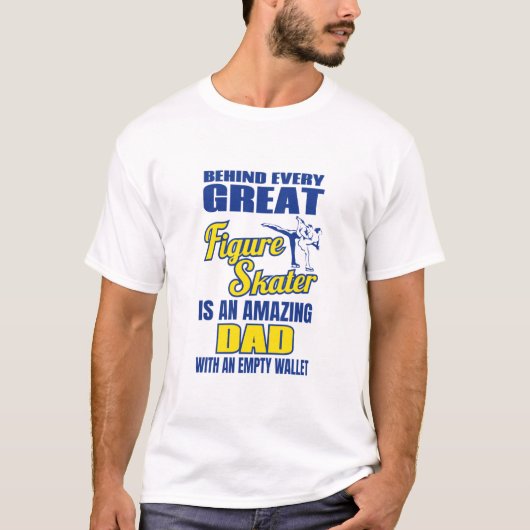 Grappig Ice Skateeg pap achter grote maatskater T-shirt (Voorkant)